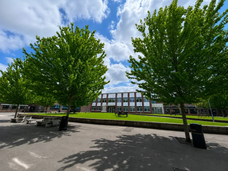 School grounds and lawns maintained by Lea Valley Garden Services at Ark John Keats Academy in Enfield