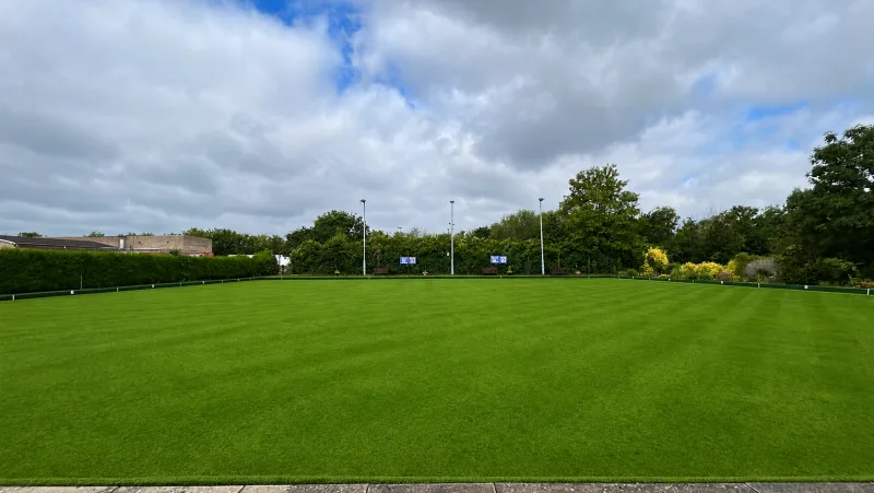 Bowling club green maintained by Lea Valley Garden Services in Waltham Abbey